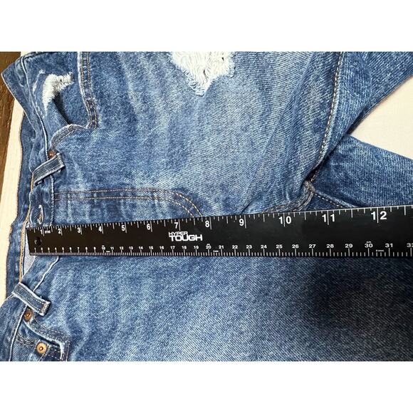 Levis‎ 501 Button Fly Womans Worn Out Jeans Size 30/30 Dark Blue - Picture 4 of 8